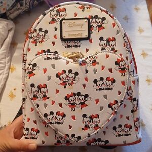 Loungefly Disney Minnie and Mickey White Backpack